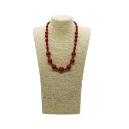 RED AGATE CERAMIC CLAY NECKLACE