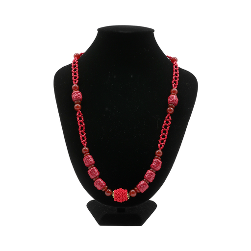 SARAWAK CERAMIC BEADS NECKLACE (RED)