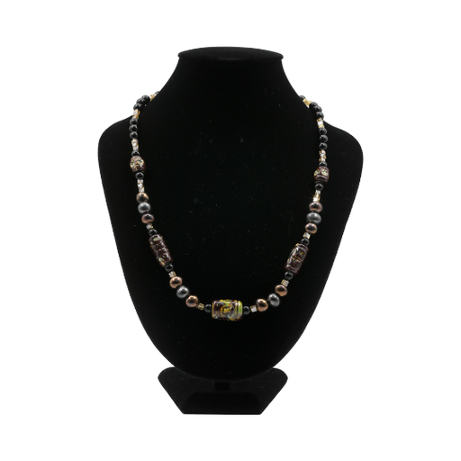 SARAWAK CERAMIC BEADS NECKLACE (BLACK)